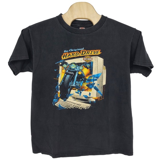 Harley-Davidson Other - Harley-Davidson The Original Hard Drive Gowanda NY T-Shirt Men XL Black VTG 1999